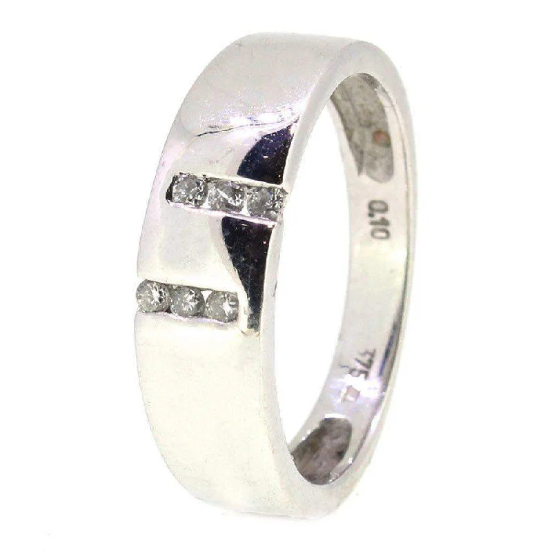 luxurious gemstone rings for women-9 Carat White Gold Diamond Ring