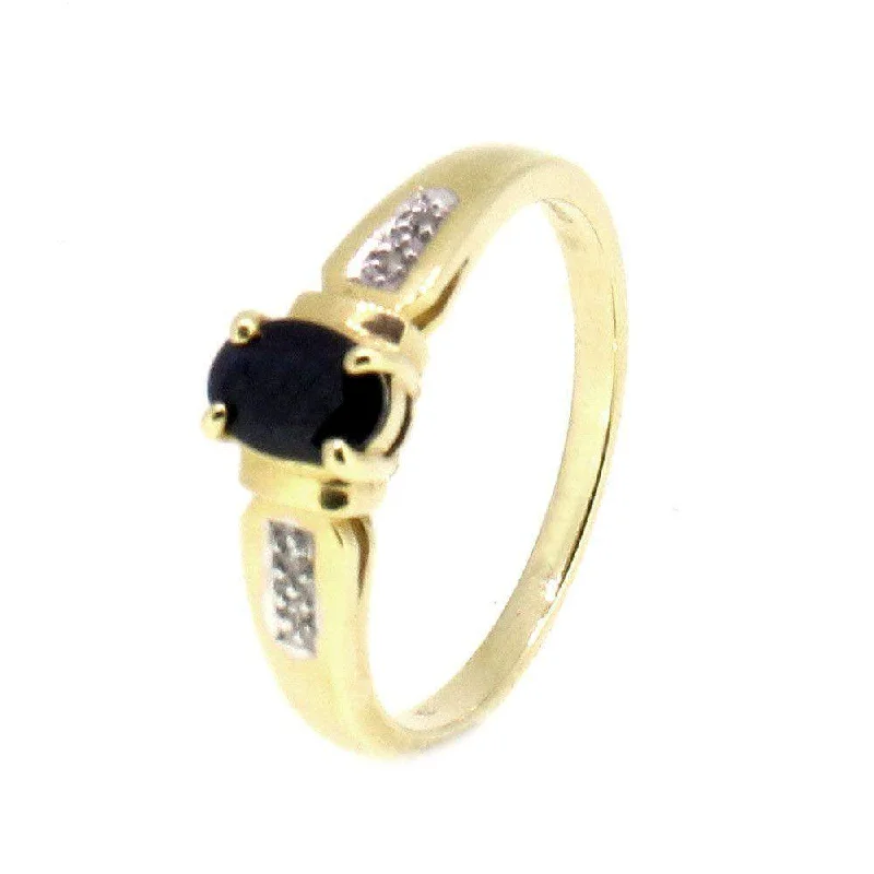 antique rings for women-18 Carat Yellow Gold Diamond and Sapphire Dress Ring