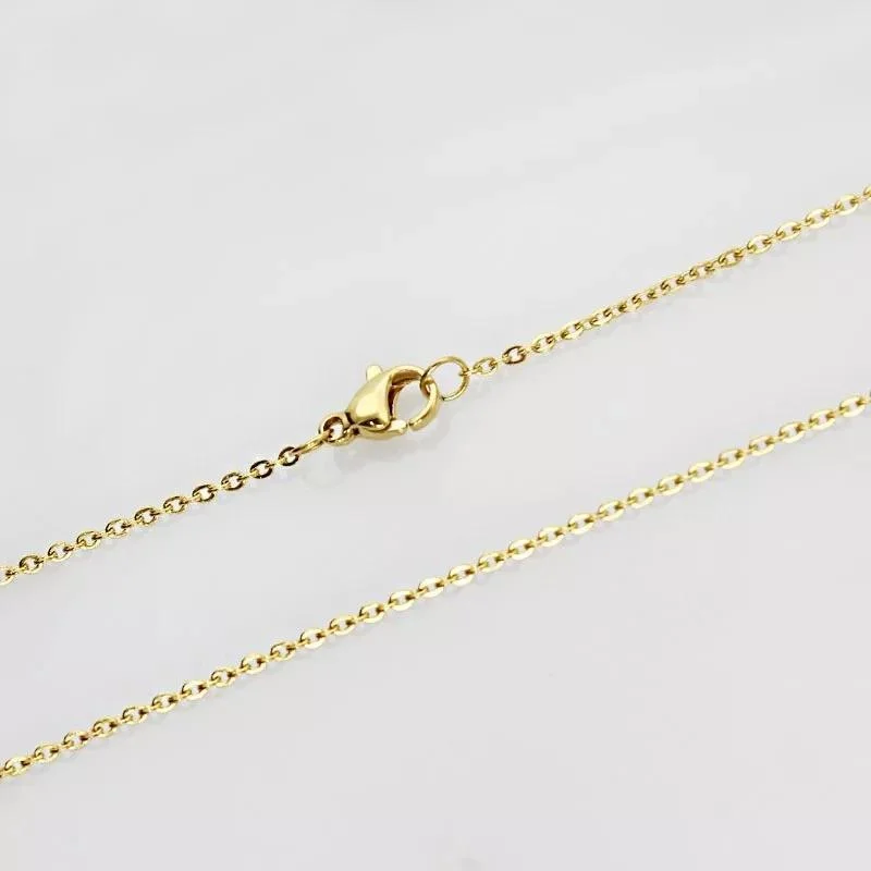 stackable necklaces for women-Stainless Steel 18In Chain Necklace Gold Plated