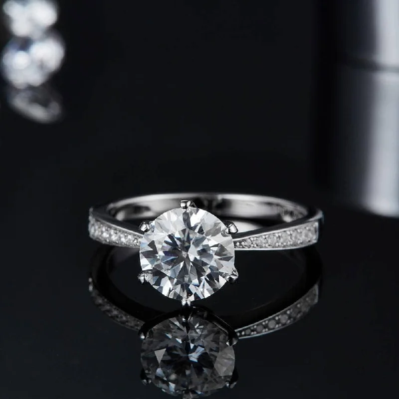 affordable diamond engagement rings for women-3.0ct Classic Style Diamond Engagement Ring