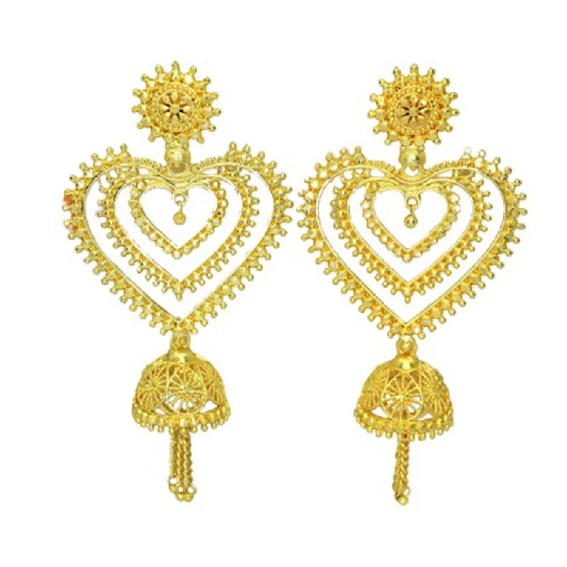 gold-plated earrings for women-Mahavir Gold Plated Dangler Earrings