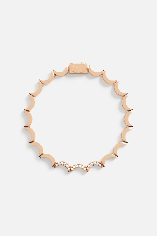 wedding bracelet sets for women-Wavy Rose Gold Bracelet