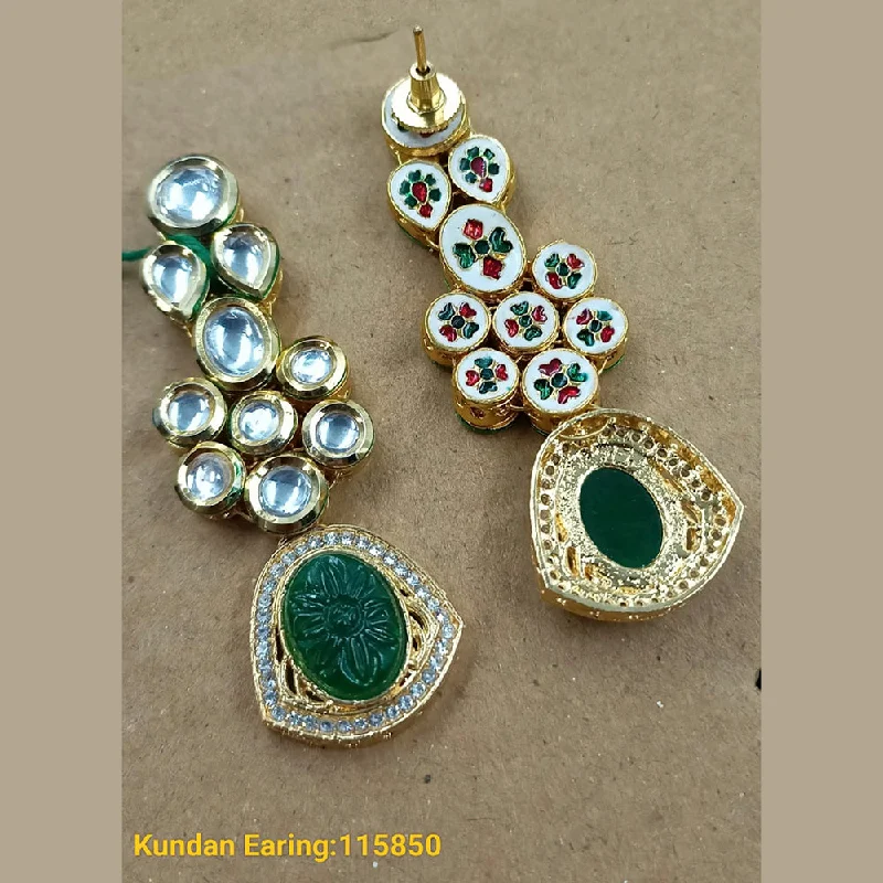 hand-crafted earrings for women-Padmawati Bangles Gold Plated Kundan Stone Dangler Earrings