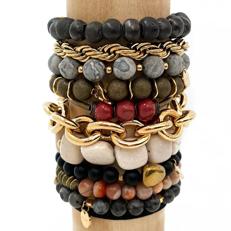 crystal bangles for women-Dark Neutrals Bracelet Collection