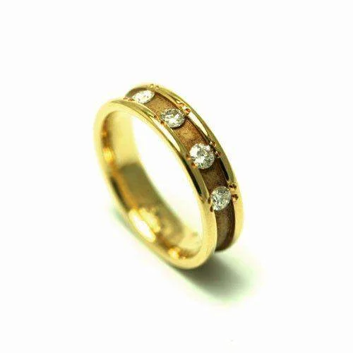 large gemstone rings for women-18ct Yellow Gold Diamond Set Wedding Band