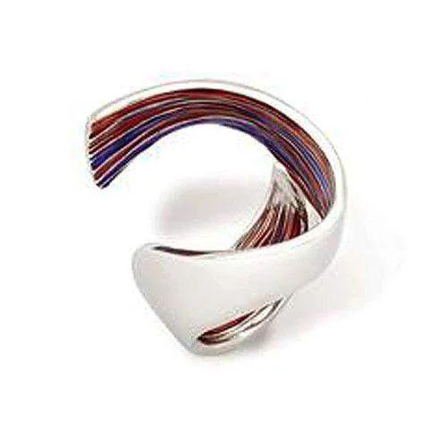 bridal rings for women-Silver & Enamel Designer Ring - GIR