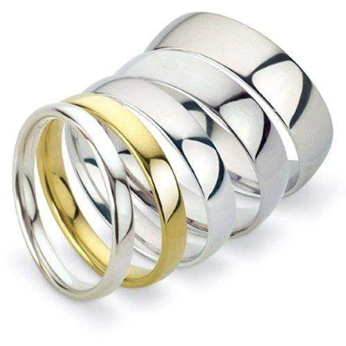 bridal rings for women-Mens Light Court Shape Wedding Ring - Gold, Platinum - 4-6mm