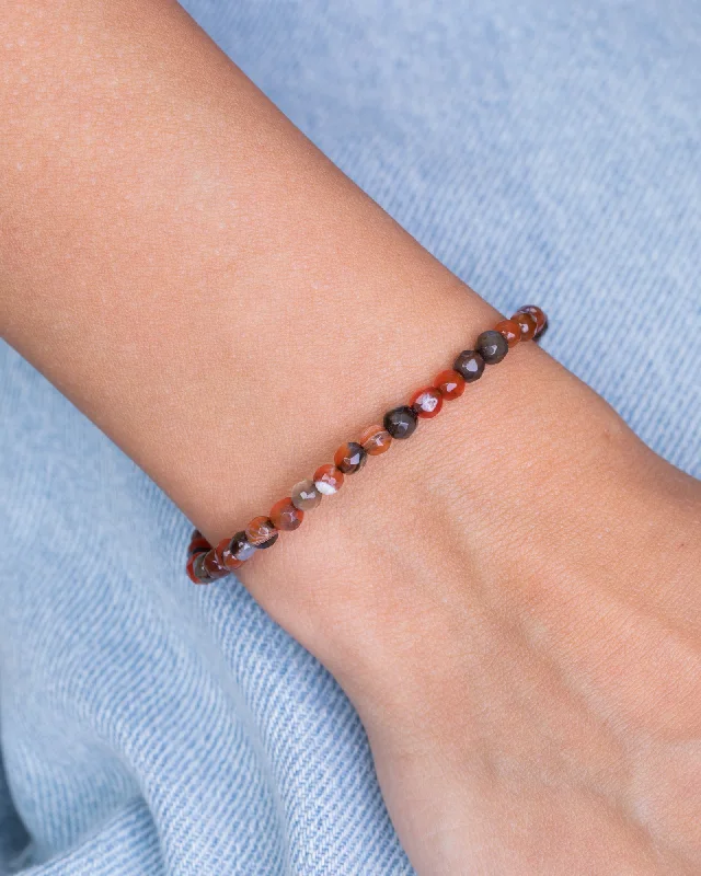 bridesmaid bracelets for women-Colored Orange & Brown Bracelet