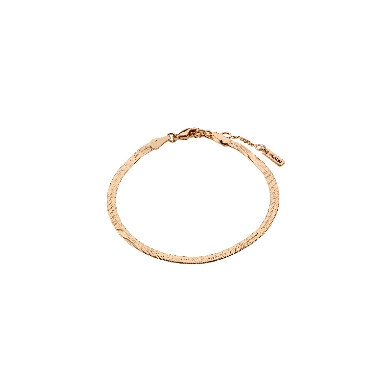 affordable bangles for women-JOANNA flat snake chain bracelet rosegold-plated