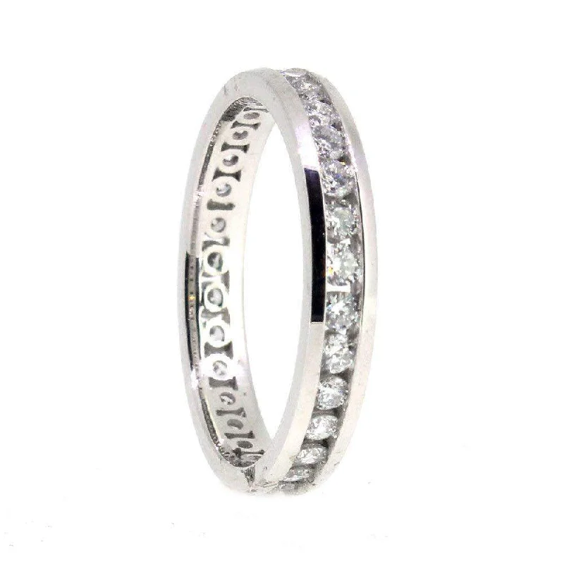 elegant rings for women-18 Carat White Gold and Diamond 0.75 Carat Eternity ring