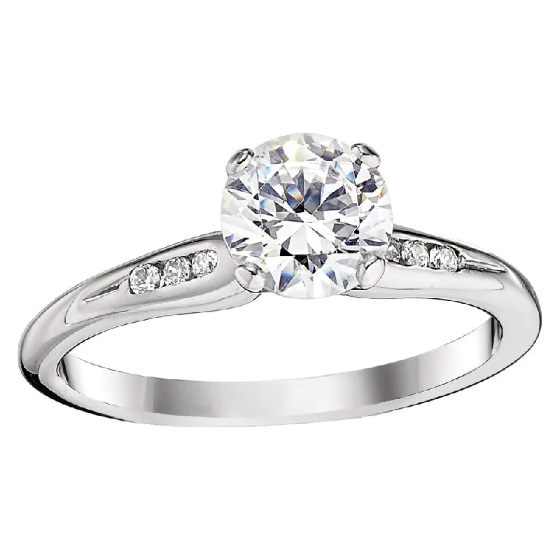 trendy engagement rings for women-Classic Gooseneck Channel Set Engagement Ring