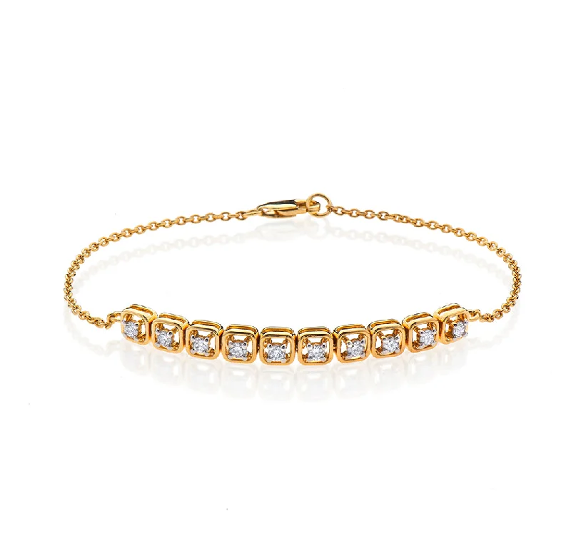 stacking bangle sets for women-Nava Zahavi 18K Yellow Gold and Diamonds Bracelet