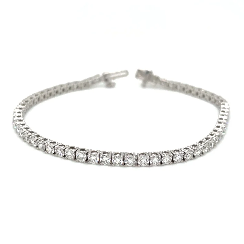 bangles with diamonds for women-14ct White Gold 3.95ct Laboratory Grown Diamond Tennis Bracelet