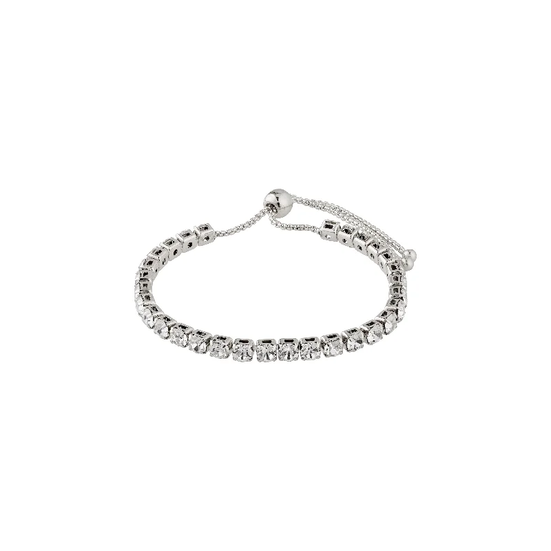 adjustable bracelets for women-LUCIA crystal bracelet silver-plated