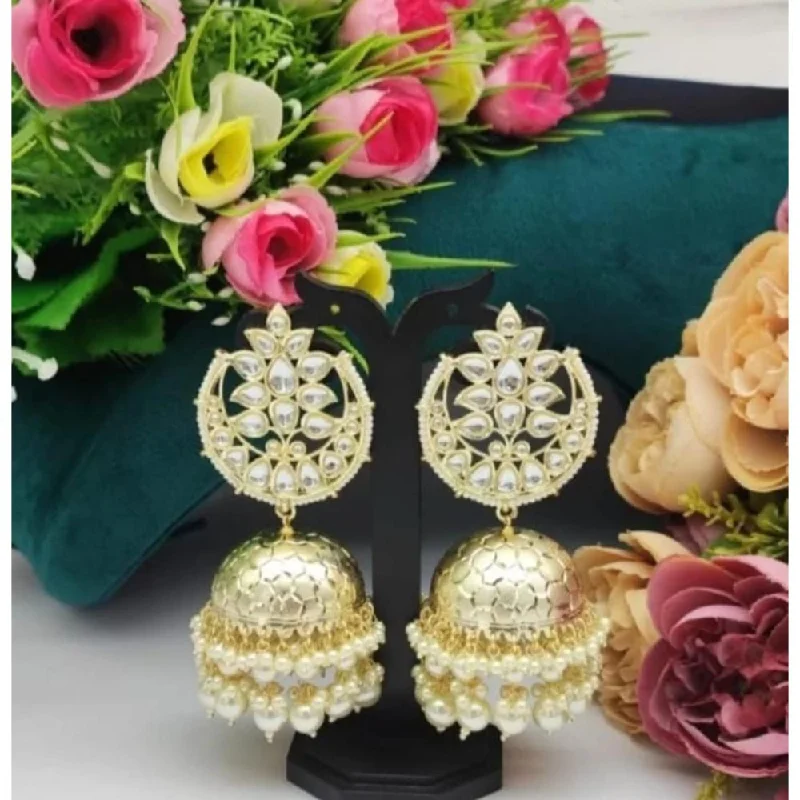 stylish gold earrings for women-Akruti Collection Gold Plated Jhumki Earrings