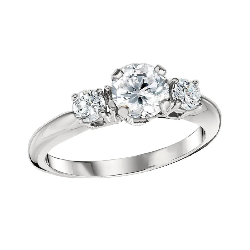 romantic engagement rings for women-Classic Three Stone Engagement Rings