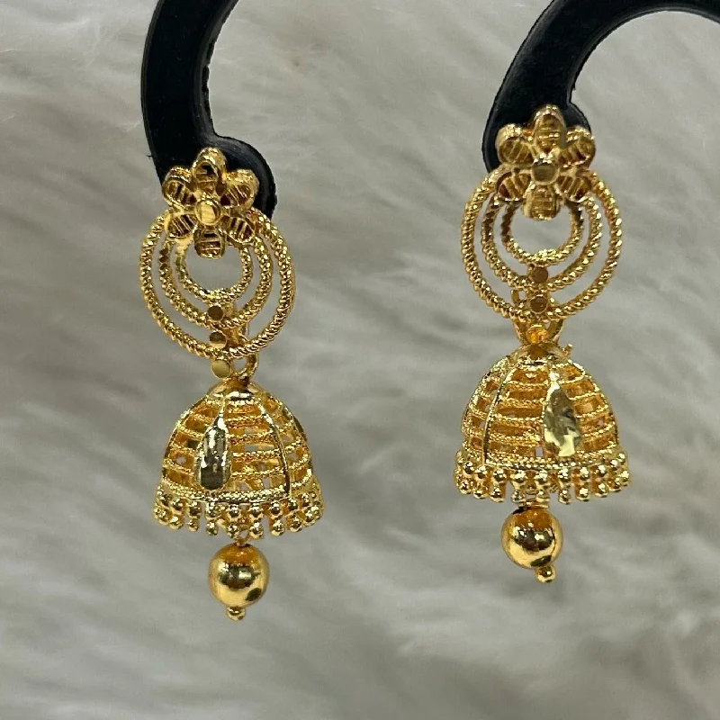 luxury diamond earrings for women-Infinity Jewels Gold Plated Jhumki Earrings