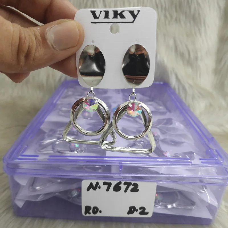 stackable earrings for women-Viky Silver Plated Dangler Earrings