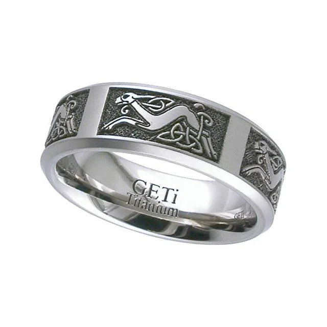 antique rings for women-Titanium Celtic Ring - 2226CH-CD1