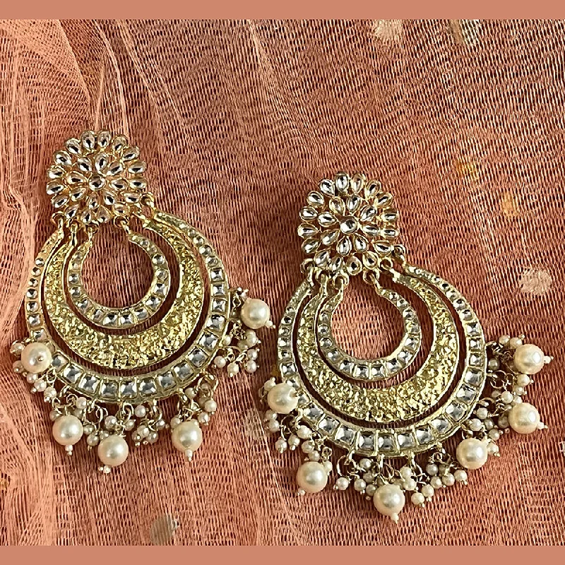 nature-inspired earrings for women-Shringarstreet Kundan Stone Dangler Earrings