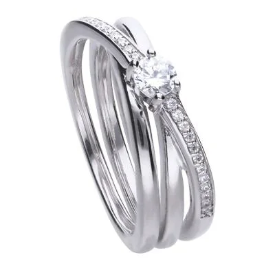 bridal jewelry rings for women-Trinity Band Ring - R3614