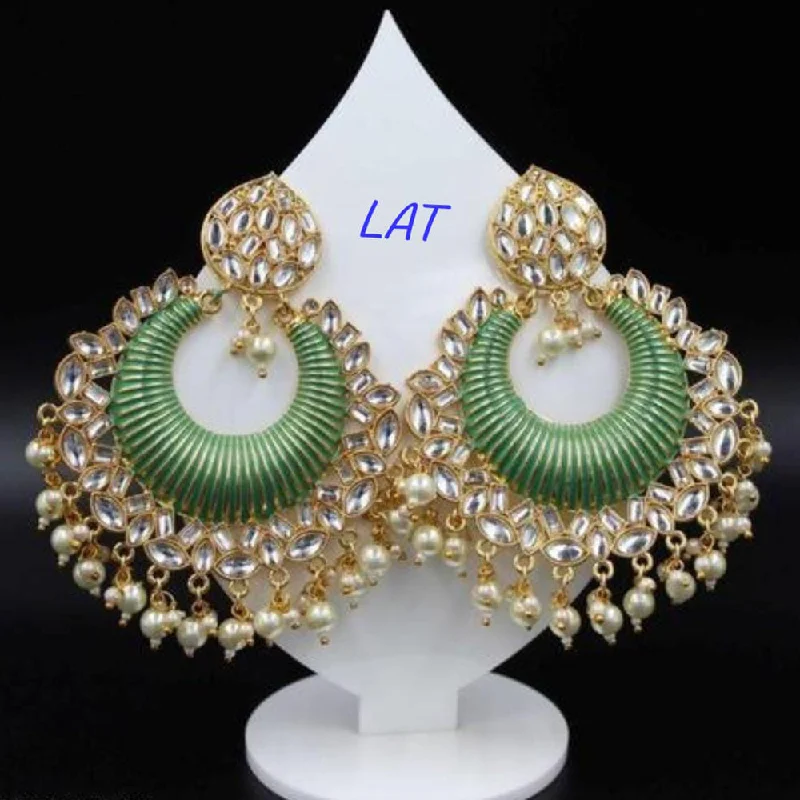 dazzling earrings for women-Lucentarts Jewellery Gold Plated Dangler Earrings