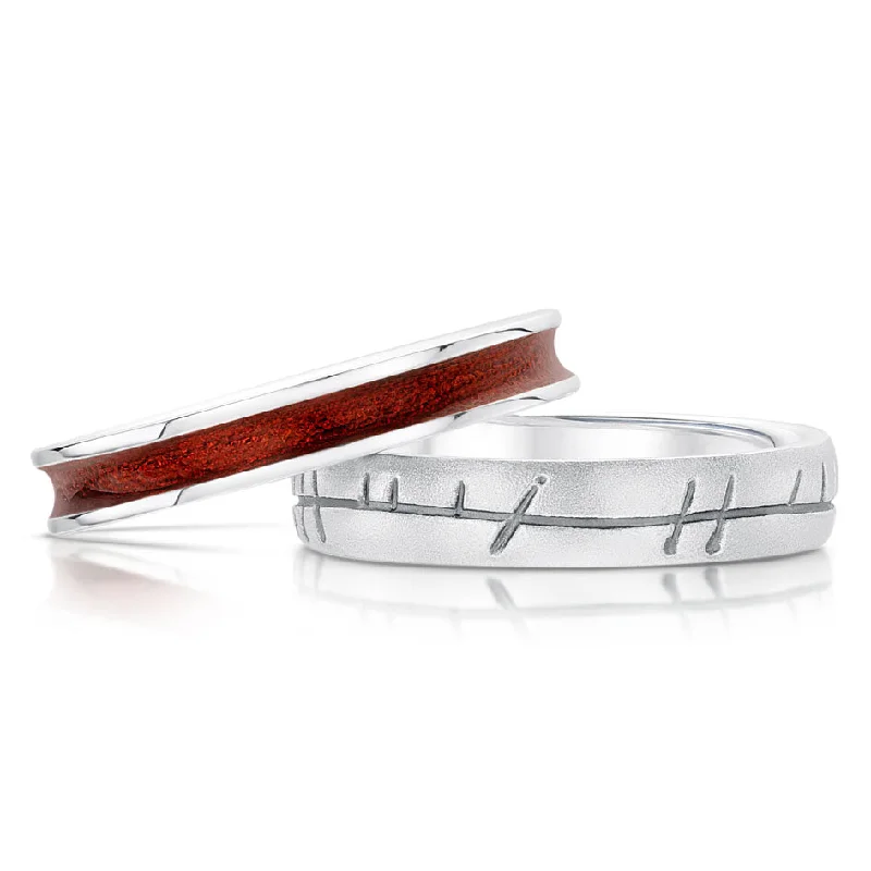 modern diamond rings for women-Halo Sterling Silver and Enamel Ring Sets - SET-ER121-Red/Tropical/Yellow-R099