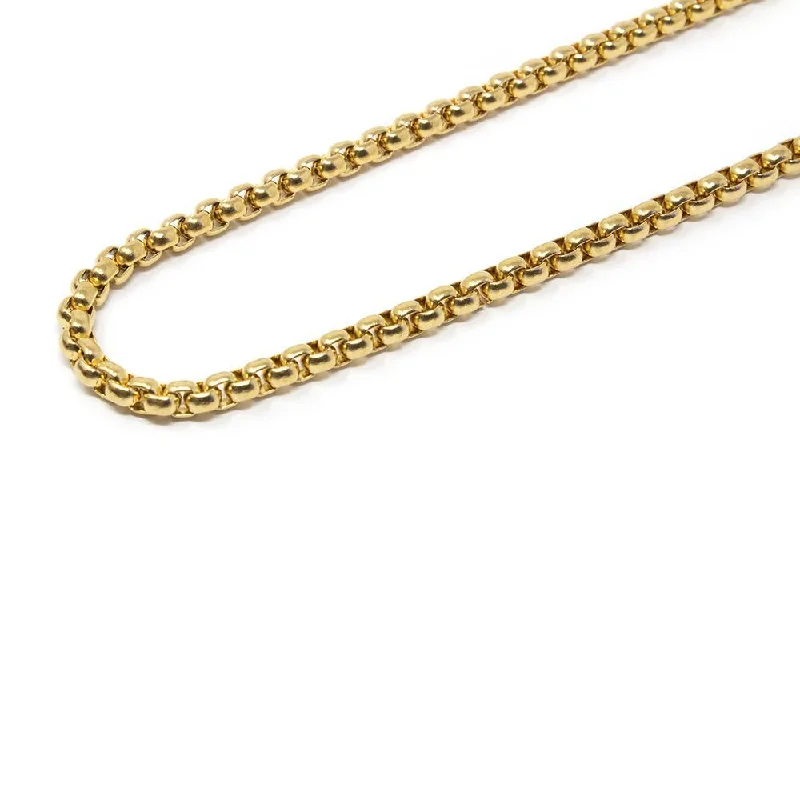 trendy necklaces for women-Stainless Steel Long Box Chain Necklace Gold Plated