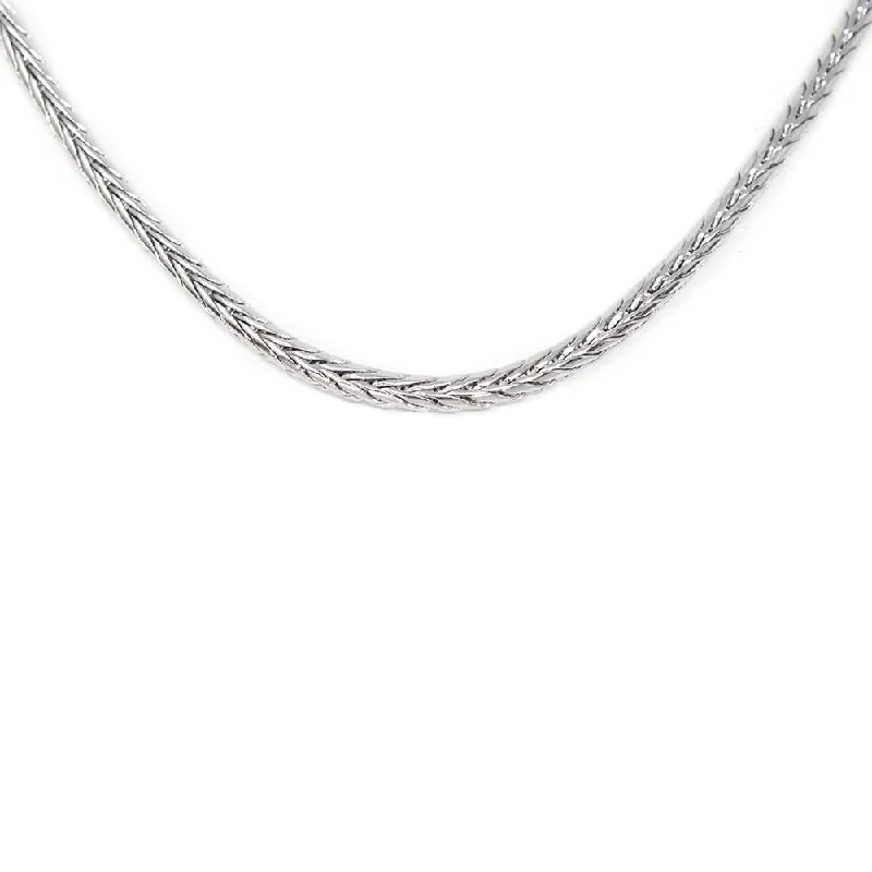 bohemian necklaces for women-Stainless Steel 3MM Square Foxtail Chain Necklace 24 Inch