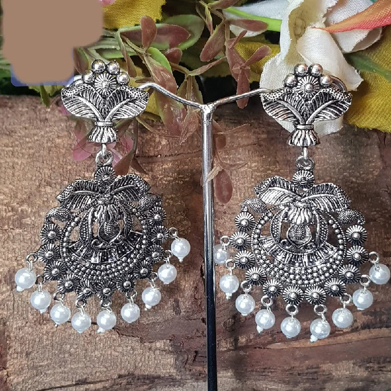 romantic earrings for women-Shreeji Oxidized Plated Dangler Earrings - 10101022SL