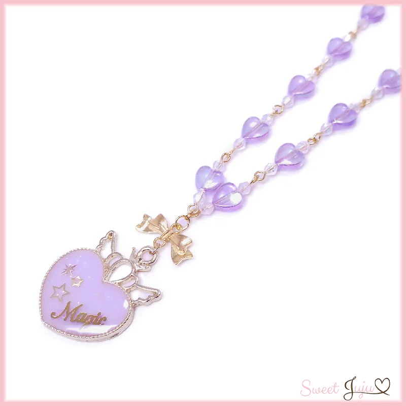 matching necklaces and bracelets sets-Magic Heart Necklace