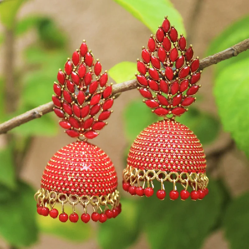 chic earrings for women-H K Fashion Gold Plated Jhumki Earrings