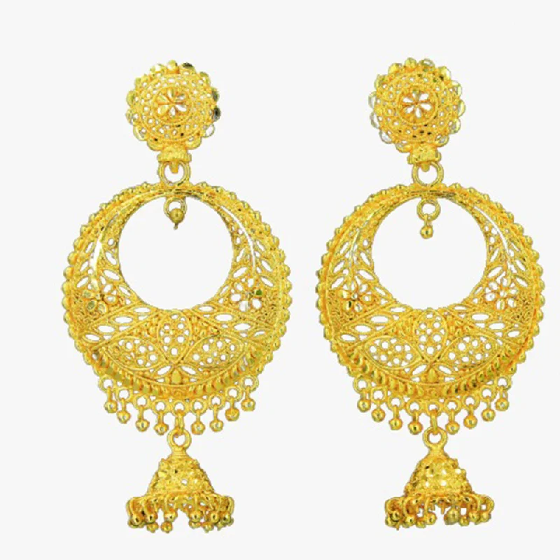 cute earrings for women-Mahavir Gold Plated Dangler Earrings