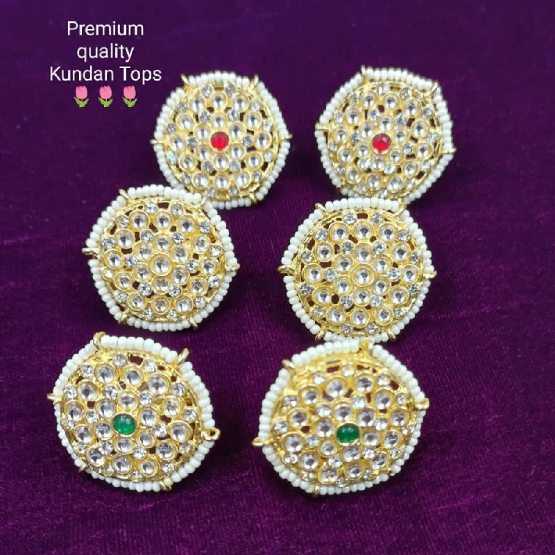 chic gold earrings for women-Manisha Jewellery Gold Plated Kundan Stud Earrings