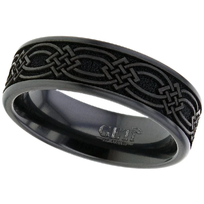 modern engagement rings for women-Zirconium Celtic Knotwork Ring - 4026B-CLK2