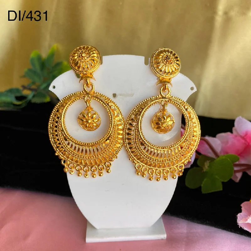 contemporary earrings for women-Mahavir Gold Plated Dangler Earrings