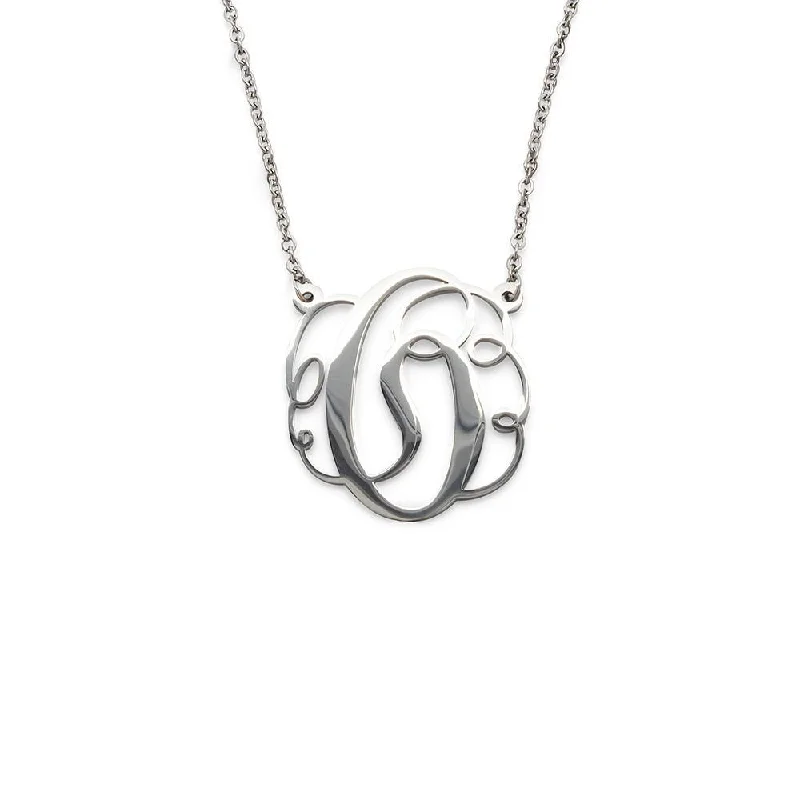 sapphire necklaces for women-Stainless Steel Necklace Initial - O