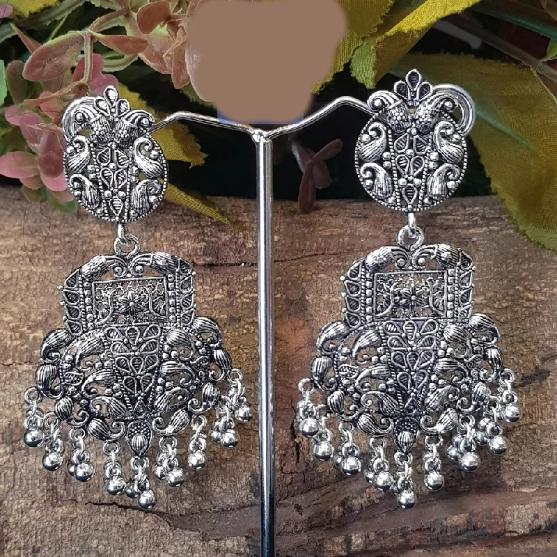 chic gold earrings for women-Shreeji Oxidized Plated Dangler Earrings - 10101017SL