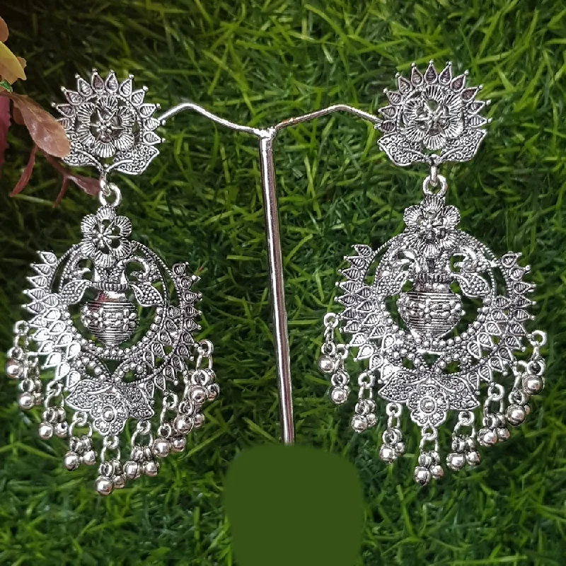 crystal drop earrings for women-Shreeji Oxidized Plated Dangler Earrings - 10101021SL