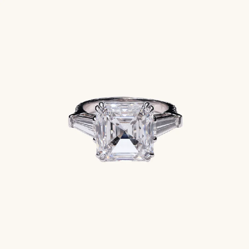 large solitaire engagement rings for women-10.02 Asscher Lab Diamond 3-Stone Engagement Ring