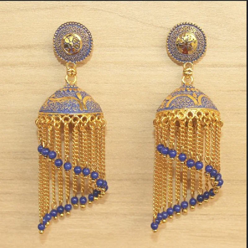 glamorous drop earrings for women-Bhavi Jewels Gold Plated Jhumki Earrings