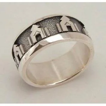 geometric rings for women-Italian Chapel Gents Ring - 1RG