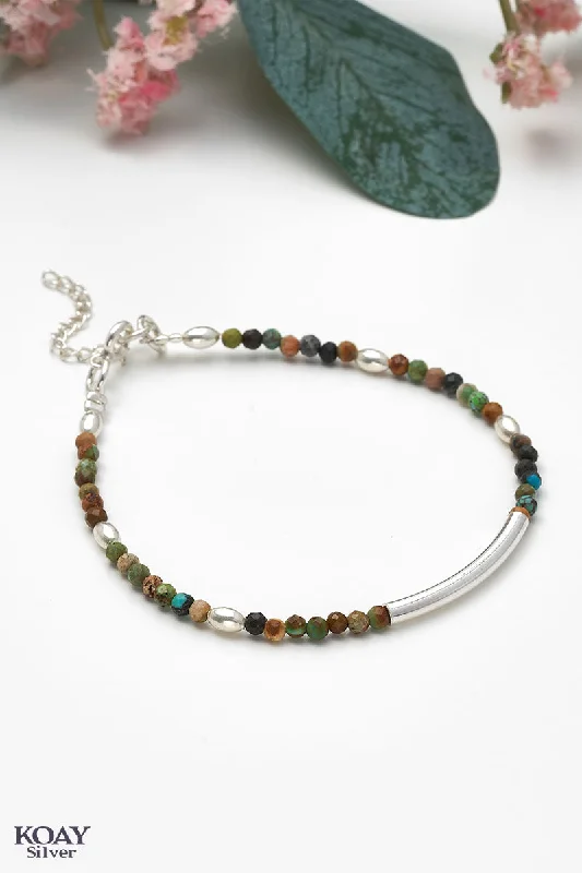 friendship bangles for women-African Turquoise Stones Bracelet