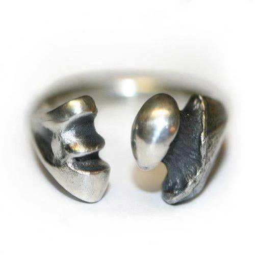 beautiful stackable rings for women-Sterling Silver Bone Designer Mens Ring