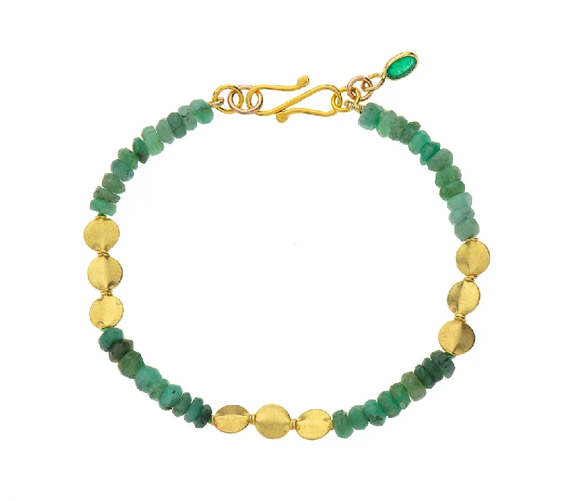 bangle bracelets for women-Nava Zahavi Yellow Gold Delicate Emerald Bracelet