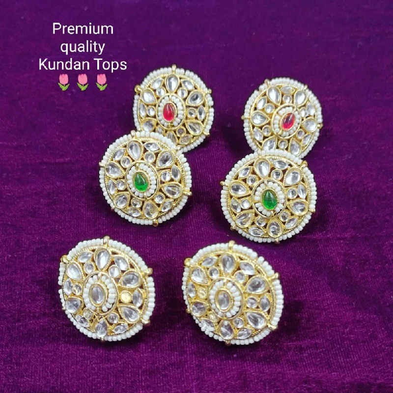 elegant hoop earrings for women-Manisha Jewellery Gold Plated Kundan Stud Earrings