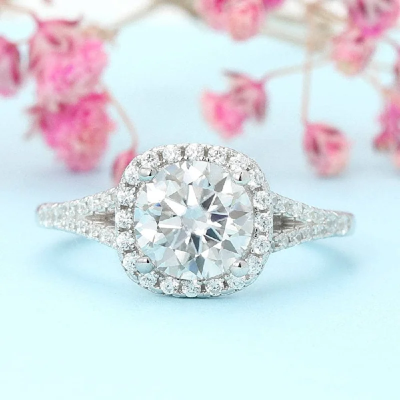 elegant engagement rings for women-1.5 Ct Round Cut Diamond Engagement Ring