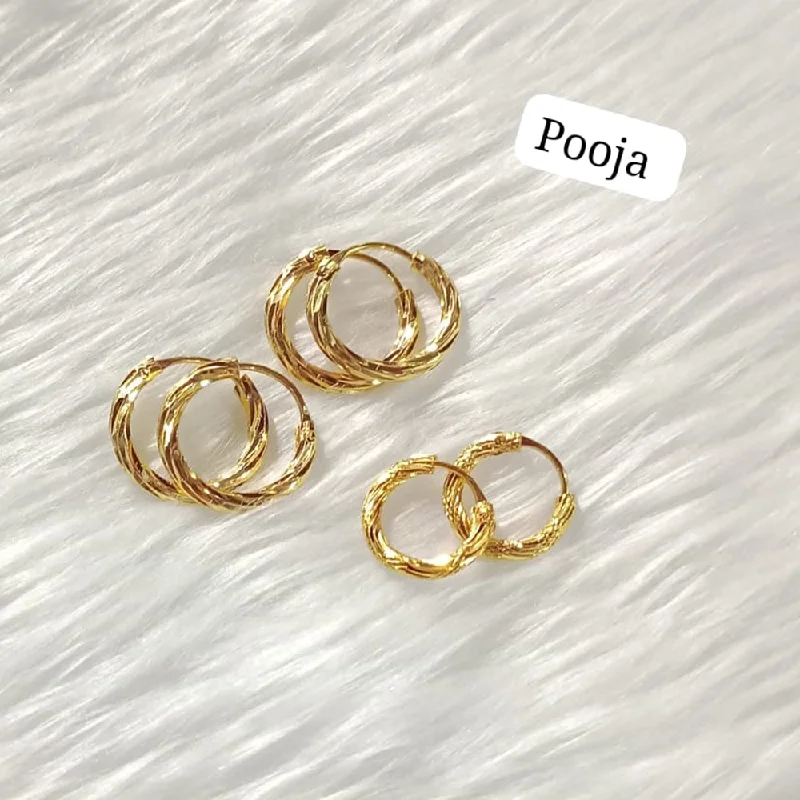 high-end earrings for women-Pooja Bangles Gold Plated Bali Earrings