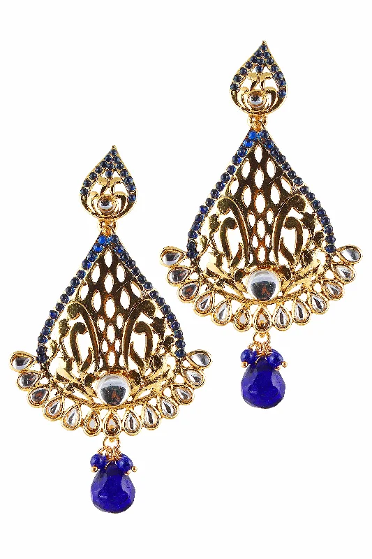 statement earrings for women-Amina Creation Gold Plated Dangler Earrings