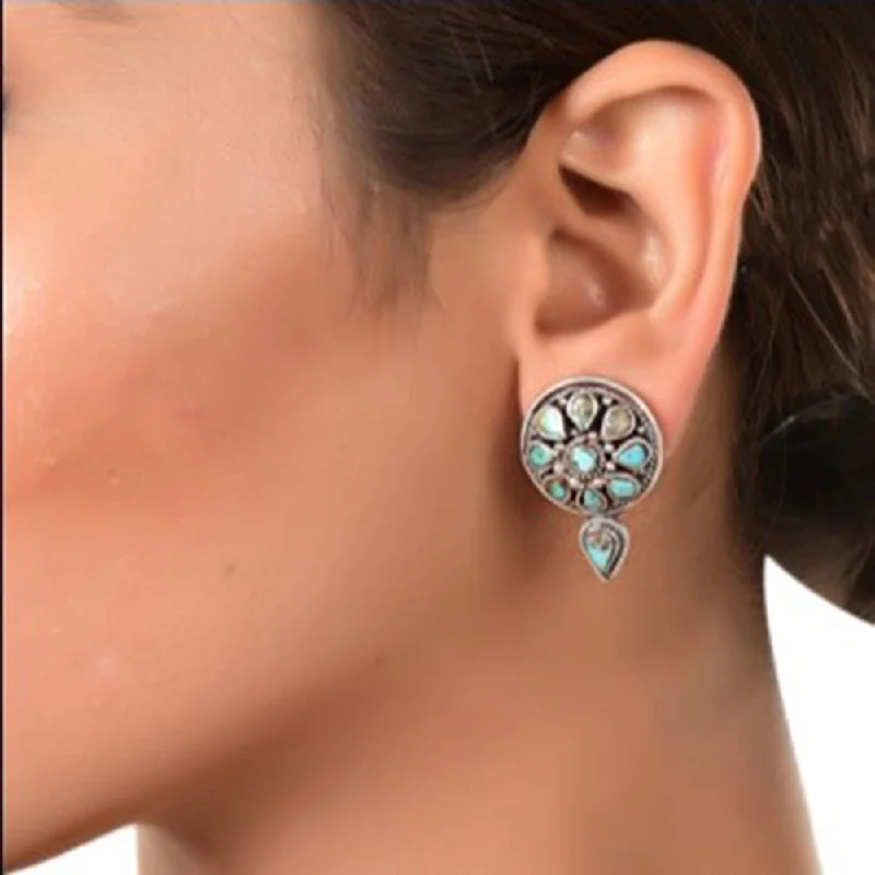 colorful earrings for women-Silver Mountain 925 Sterling Silver Stud Earrings